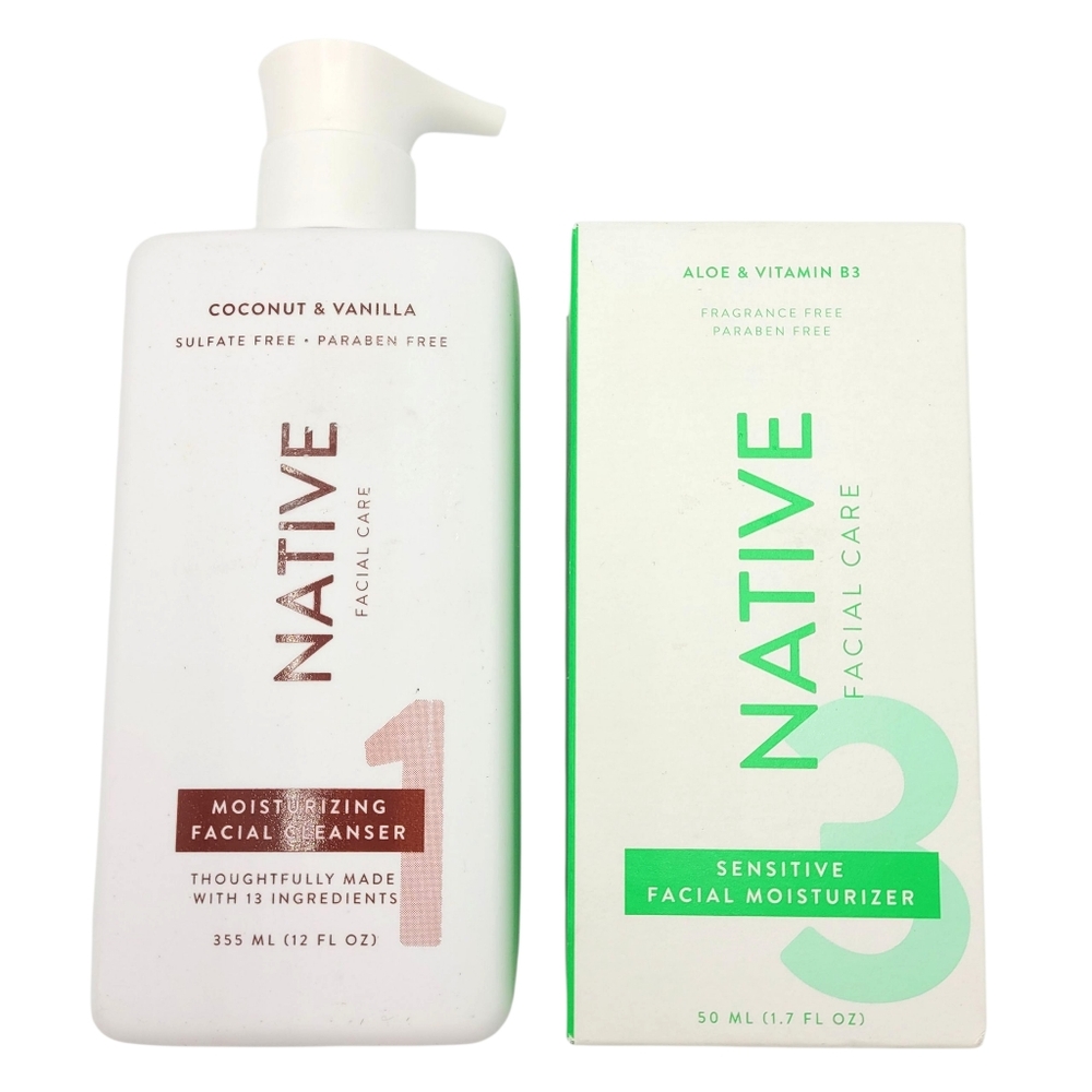 Native Moisturizing Facial Cleanser Coconut & Vanilla & Sensitive Moisturizer